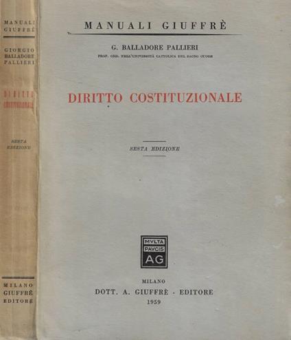 Diritto costituzionale - copertina