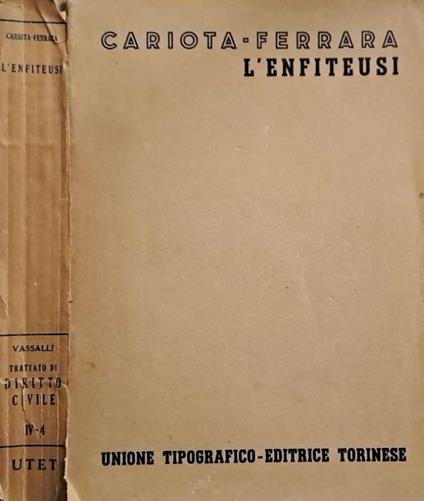 L' enfiteusi - copertina