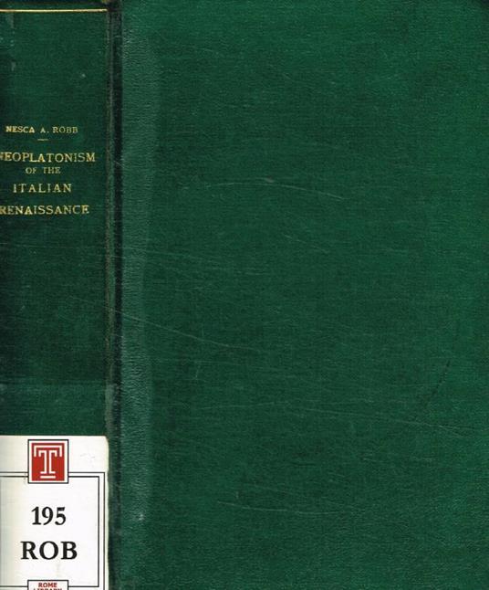 Neoplatonism of the Italian Renaissance - copertina