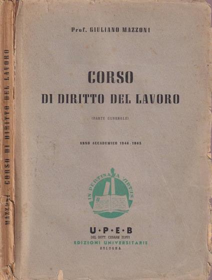 Corso di diritto del lavoro - copertina