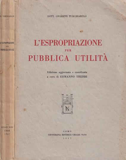 L' espropriazione per pubblica utilità - copertina