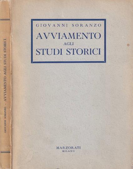 Avviamento agli studi storici - copertina