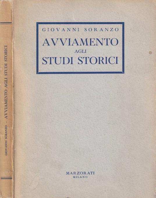 Avviamento agli studi storici - copertina
