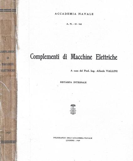 Complementi di Macchine Elettriche - copertina