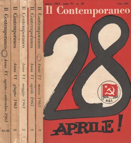 Il Contemporaneo anno VI, n 58,59,60,61,63-64 1963 - copertina