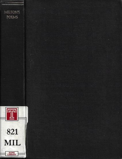 Milton's Poems - copertina