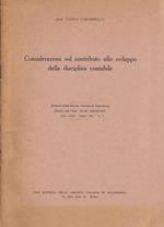 Considerazioni sul contributo allo sviluppo della disciplina contabile