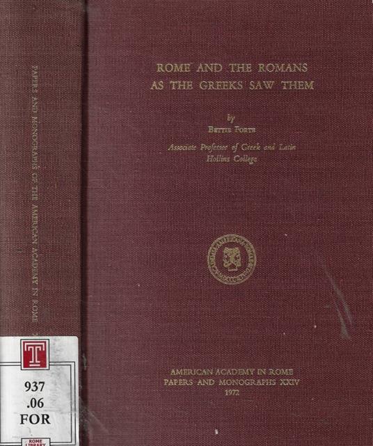 Rome and the romans as the greeks saw them - copertina