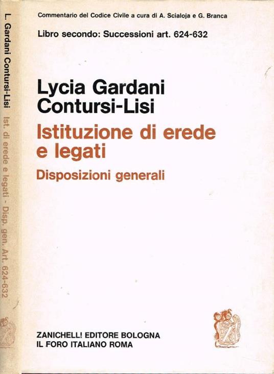 Dell'istituzione di erede e dei legati - copertina