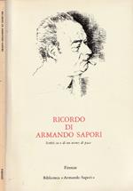 Ricordo di Armando Sapori