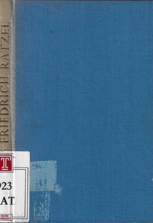Friedrich Ratzel - copertina