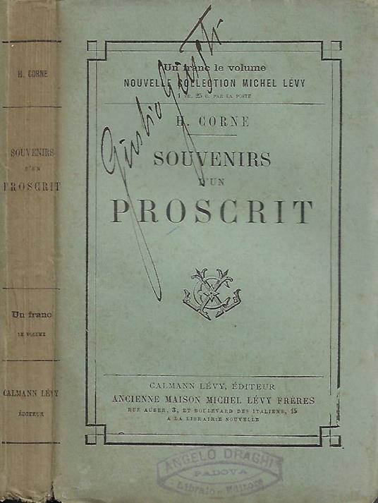 Souvenirs d'un Proscrit - Hyacinthe Corne - copertina