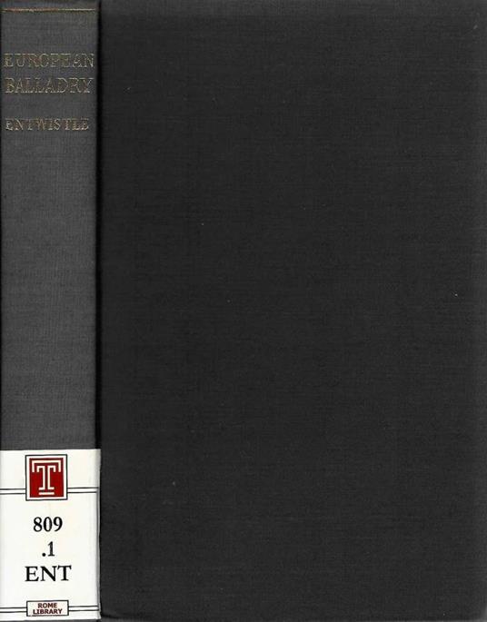 European balladry - William J. Entwistle - copertina