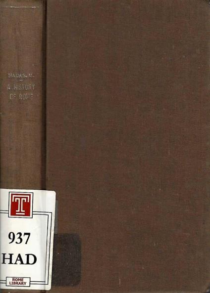 A history of Rome - Moses Hadas - copertina