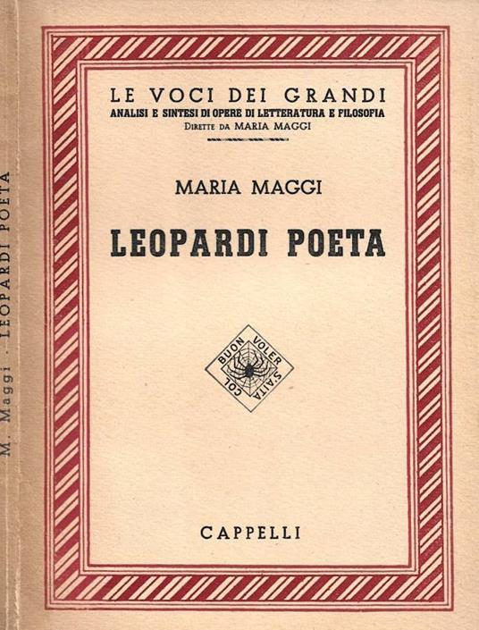 Leopardi poeta - Maria Maggi - copertina