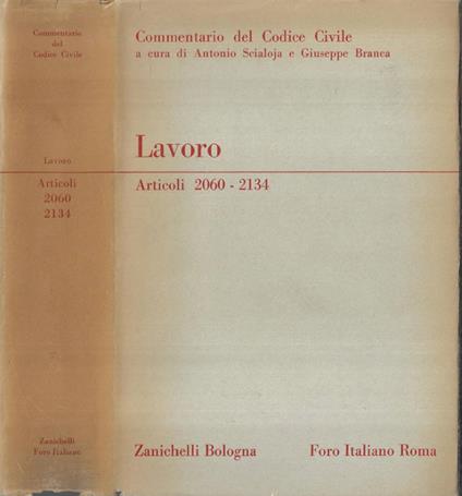 Lavoro Articoli 2060 - 2134 - Luisa Riva Sanseverino - copertina