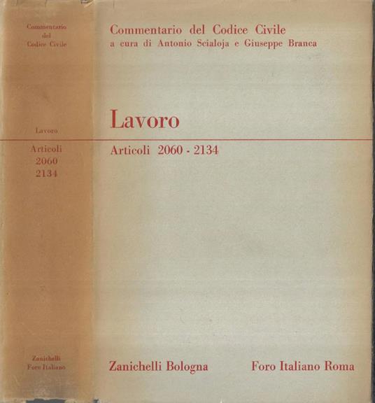Lavoro Articoli 2060 - 2134 - Luisa Riva Sanseverino - copertina