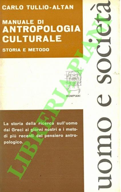 Manuale di antropologia culturale. Teoria e metodo - Carlo Tullio Altan - copertina