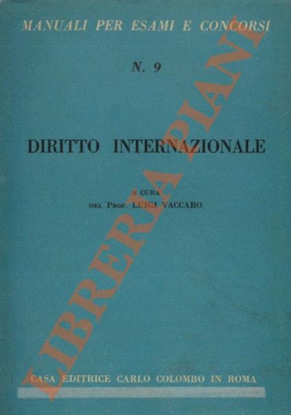 Diritto internazionale - Luigi Vaccari - copertina