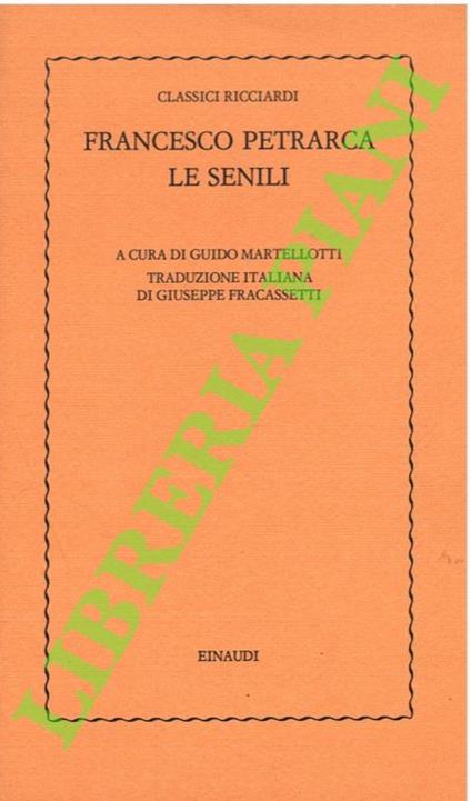 Le senili - Francesco Petrarca - copertina