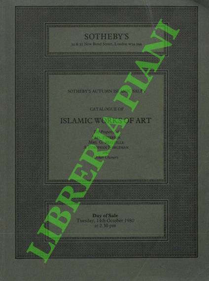 Catalogue of Islamic Works of Art. - copertina