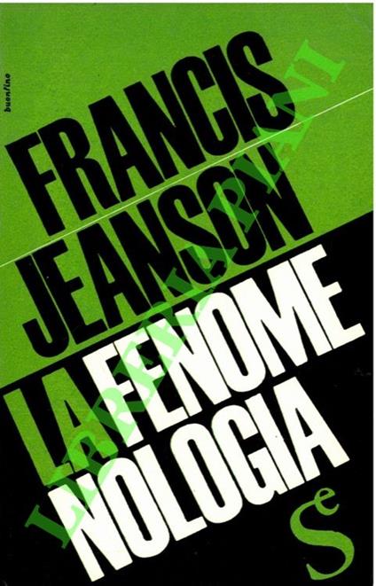 fenomenologia - Francis Jeanson - copertina
