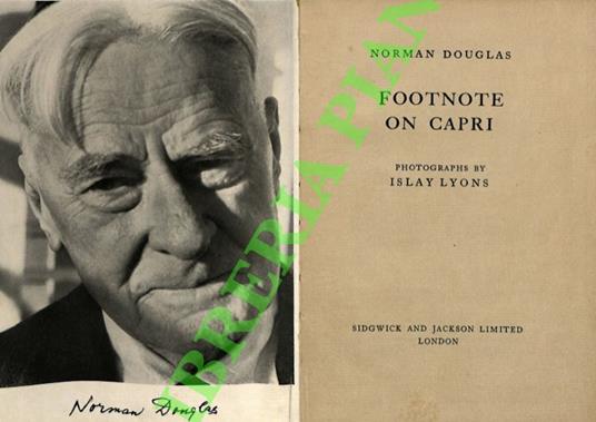 Footnote on Capri. Photopgraphs by Islay Lyons. - Norman Douglas - copertina