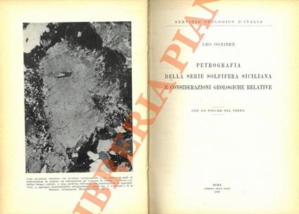 Petrografia della serie solfifera siciliana e considerazioni geologiche relative - Leo Ogniben - copertina