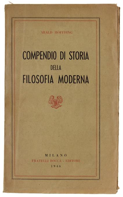 Compendio Di Storia Della Filosofia Moderna - Harald Høffding - copertina