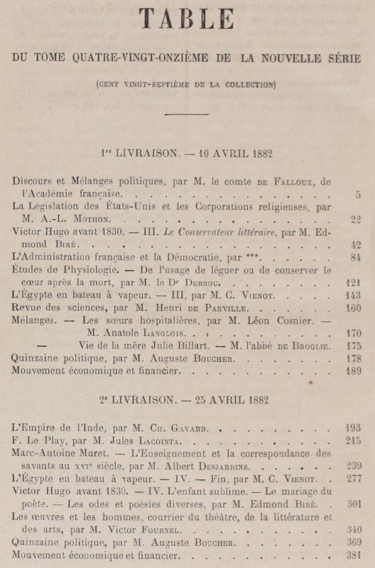 Le Correspondant. Recueil Périodique. Religion, Philosophie, Politique, Sciences, Litterature, Beaux-Arts. Tome 127 De La Collection. Nouvelle Série, Tome 91