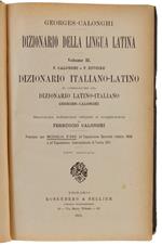 Dizionario Italiano-Latino In Correlazione Col Dizionario Latino-Italiano Georges-Calonghi