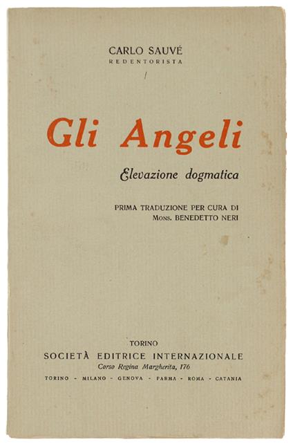 Gli Angeli. Elevazione Dogmatica - copertina