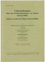 Untersuchungen Über Die Wertbestimmungen Von Datura Innoxia Miller. Kulturversuche Mit Datura Innoxia Miller