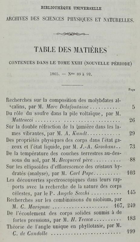 Bibliotheque Universelle Et Revue Suisse. Archives Des Sciences Physiques Et Naturelles. Nouvelle Période