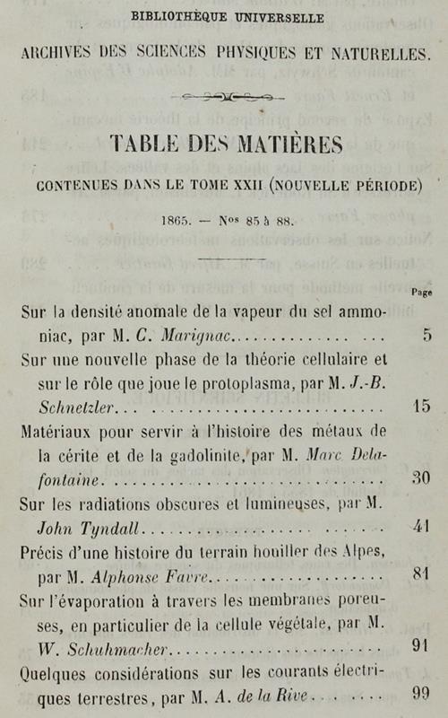 Bibliotheque Universelle Et Revue Suisse. Archives Des Sciences Physiques Et Naturelles. Nouvelle Période