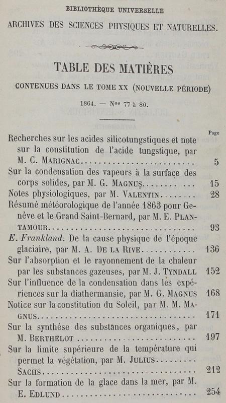 Bibliotheque Universelle Et Revue Suisse. Archives Des Sciences Physiques Et Naturelles. Nouvelle Période