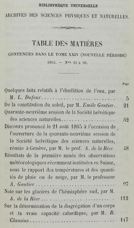 Bibliotheque Universelle Et Revue Suisse. Archives Des Sciences Physiques Et Naturelles. Nouvelle Période