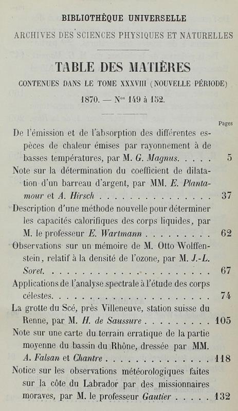 Bibliotheque Universelle Et Revue Suisse. Archives Des Sciences Physiques Et Naturelles. Nouvelle Période