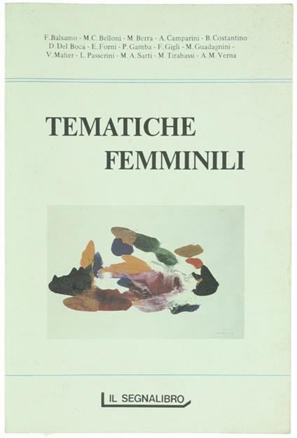 Tematiche Femminili. Seminario Interdisciplinare Università Di Torino 1987-1988 - copertina