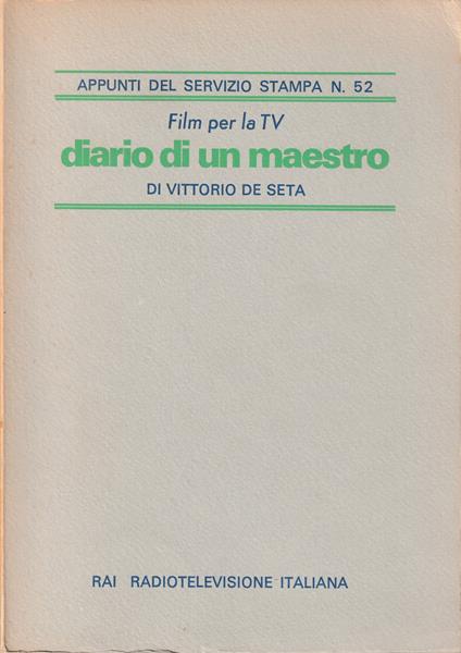 Film per la TV Diario di un maestro - Vittorio De Seta - copertina