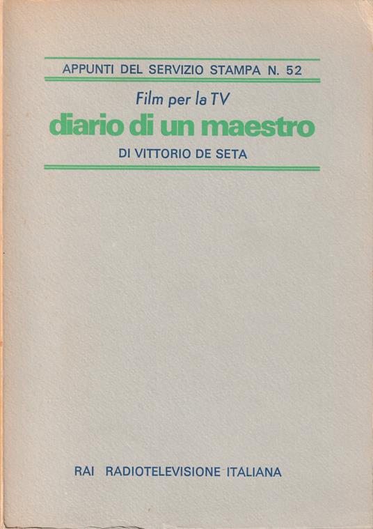 Film per la TV Diario di un maestro - Vittorio De Seta - copertina