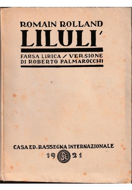 Lilulì Farsa lirita - Romain Rolland - copertina