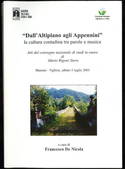 Dall'Altopiano agli Appennini la cultura contadina tra parole e musica - Francesco De Nicola - copertina