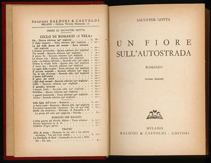 Un fiore sull'autostrada - Salvator Gotta - copertina