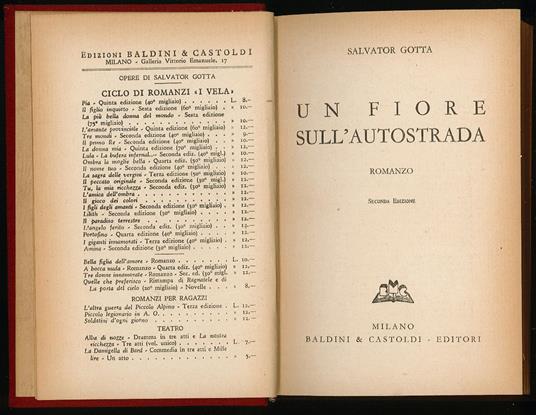 Un fiore sull'autostrada - Salvator Gotta - copertina