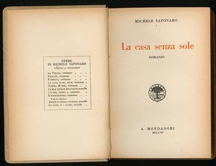 casa senza sole - Michele Saponaro - copertina