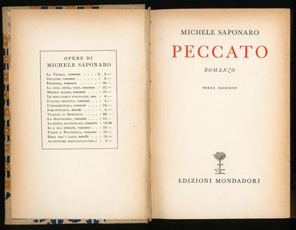 Peccato - Michele Saponaro - copertina