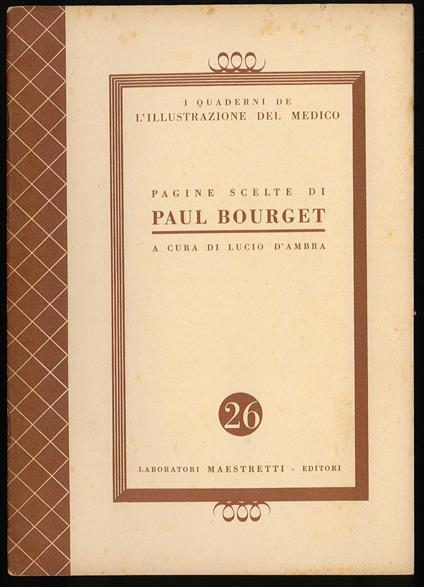 Pagine scelte di Paul Bourget - Lucio D'Ambra - copertina