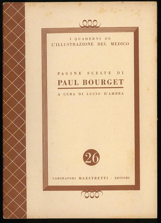 Pagine scelte di Paul Bourget - Lucio D'Ambra - copertina