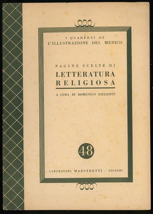 Pagine scelte di letteratura religiosa - Domenico Giuliotti - copertina